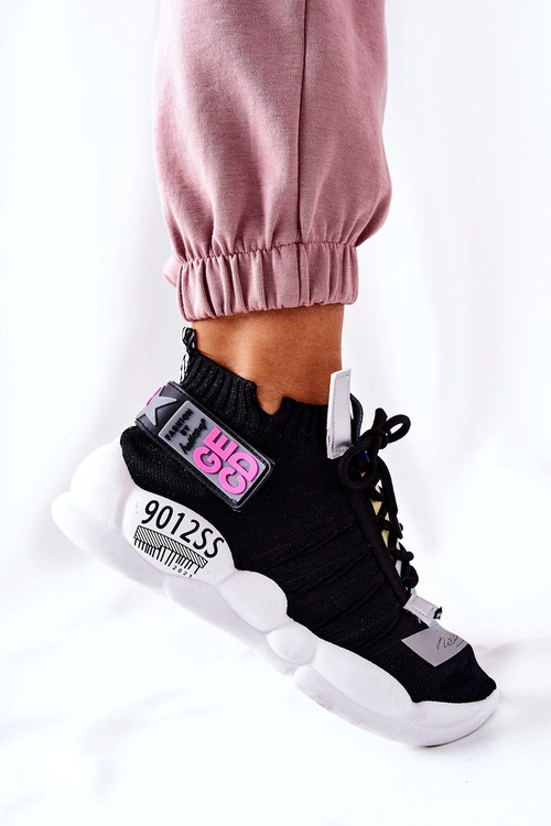 Damskie Sportowe Buty Sneakersy Czarne Bubble Tea