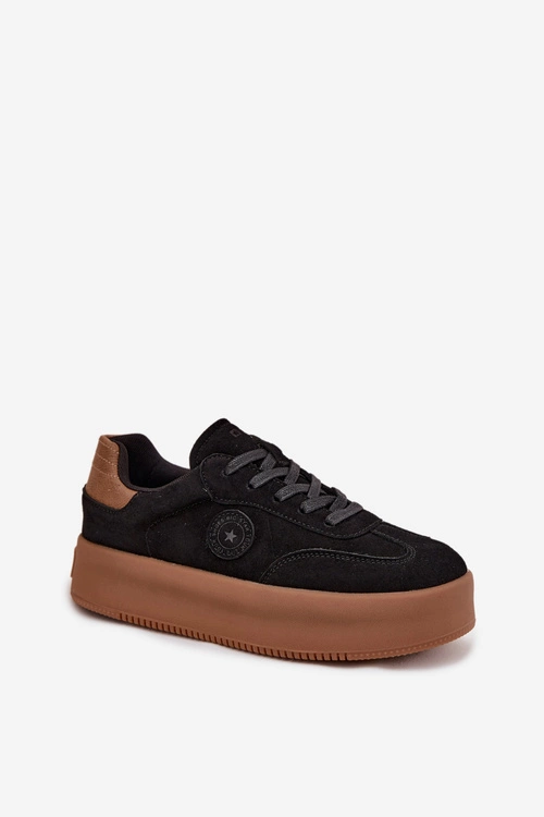 Sneakersy Damskie Na Platformie Big Star SS274761 Czarne