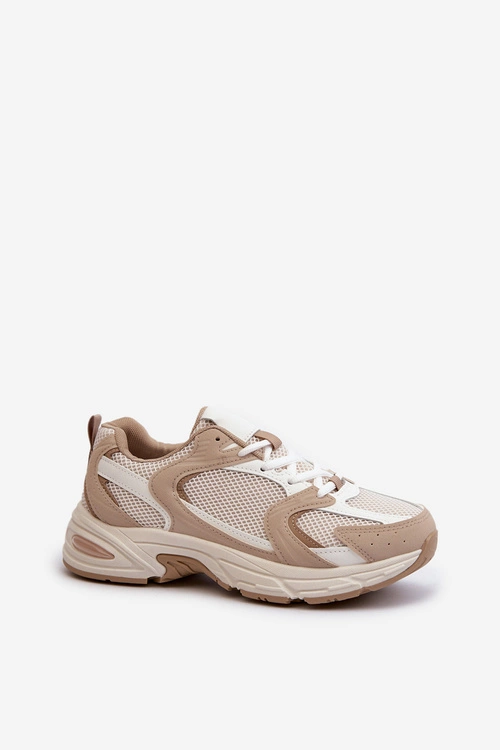 Buty Sportowe Sneakersy Damskie Beżowe Kildia