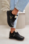 Buty Sportowe Damskie Ocieplane Futerkiem Na Platformie Czarne Lerisas 