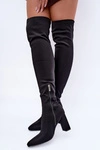 Kozaki Za Kolano Na Słupku Czarne Falienne