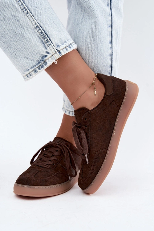 Sneakersy Damskie Big Star UU274397 Czekoladowe