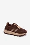 Sneakersy Damskie Na Platformie Big Star UU274040 Czekoladowe