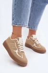 Niskie Sneakersy Damskie Ciemnobeżowe Brenelle