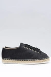 Lu Boo | Czarne Brokatowe Lniane Espadryle Fairy