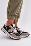 Sneakersy Damskie Z Brokatem Czarne Velaniela