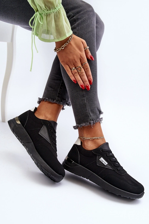 Buty Sportowe Sneakersy Damskie Czarne Vovella