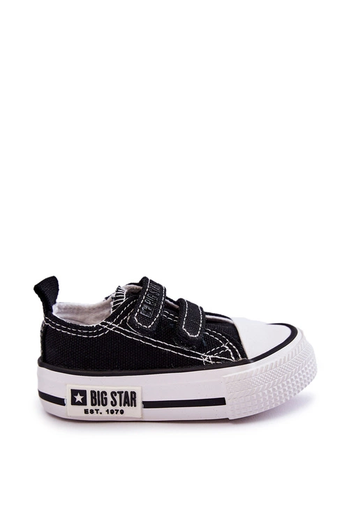 Dziecięce Materiałowe Trampki Na Rzep BIG STAR KK374080 Czarno-Białe