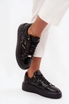 Lakierowane Sneakersy Damskie Na Platformie Lee Cooper LCJ-25-09-3870 Czarne