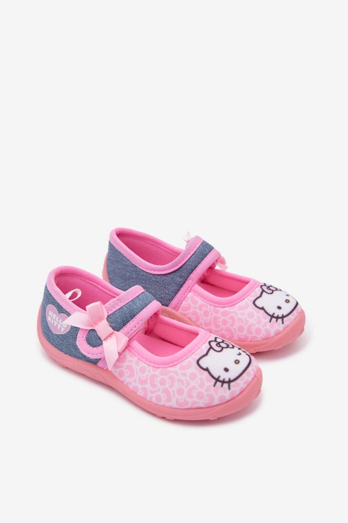 Balerinki Kapcie Dla Dziewczynki Na Rzep HELLO KITTY Różowe Shani