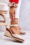 Damskie Espadryle Na Koturnie Beżowe Tamarill