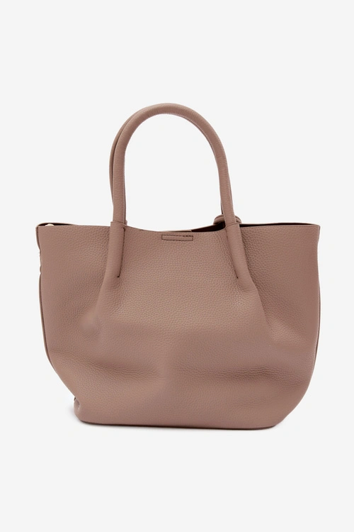 Flora&Co Torebka Shopper Skórzana Beżowa Fleece