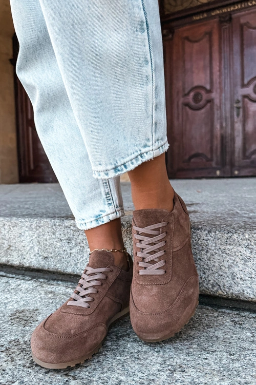 Sneakersy Barefoot Z Naturalnego Zamszu Zazoo N1422 Brązowe