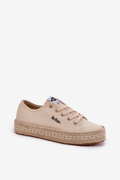 Trampki Damskie Z Plecionką Lee Cooper LCW-25-44-3215 Beżowe