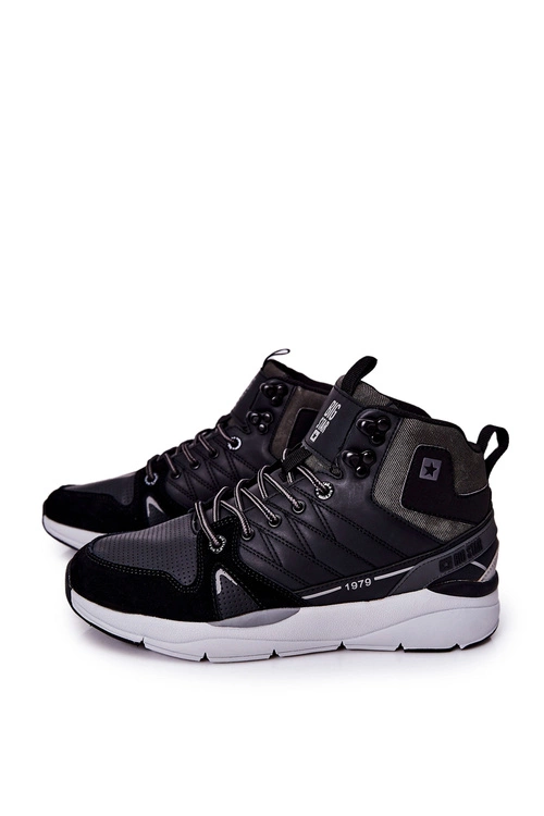 Wysokie Sportowe Męskie Buty Big Star II174223 Czarne