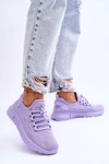 Damskie Wsuwane Buty Sportowe Sneakersy Fioletowe Rosett