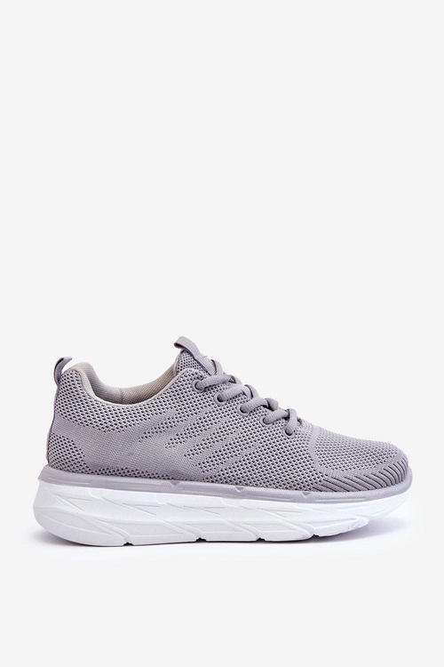 Damskie Sznurowane Buty Sportowe Szare Lavarone