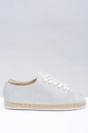 Lu Boo | Srebrne Brokatowe Lniane Espadryle Fairy