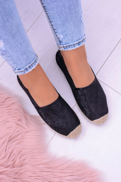 Brokatowe Espadryle Lu Boo Czarne