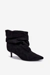 Wsuwane Botki Typu Slouchy Na Obcasie Czarne Loralia