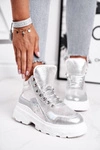 Sportowe Damskie Buty Ocieplane Srebrne Davan